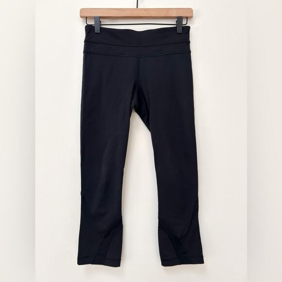 Lululemon Run Inspire Crop II *Luxtreme Black Mesh Leggings Black size 4 - Picture 2 of 12